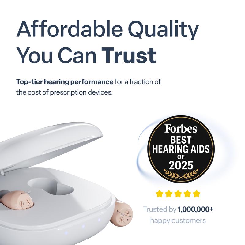 Audien Atom ONE OTC Hearing Aids for Adults – Discreet In-Ear Sound Amplification, Rechargeable, No Prescription